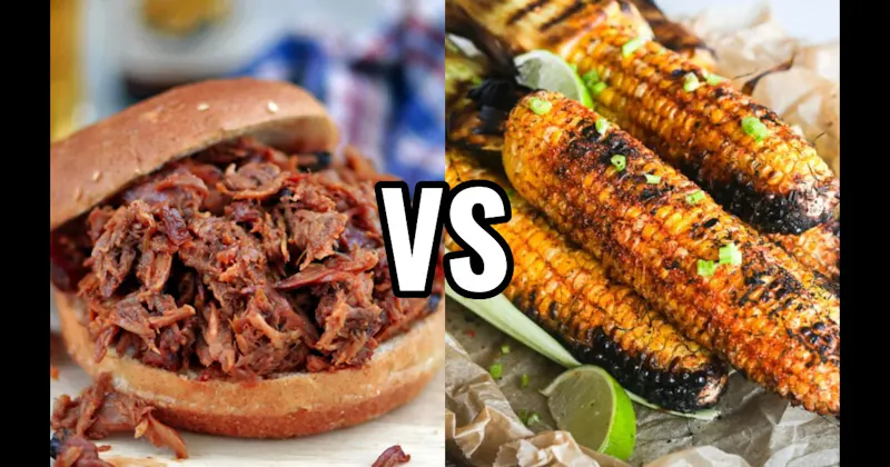 Grilled Corn on the Cob vs. Pulled Pork Sandwiches