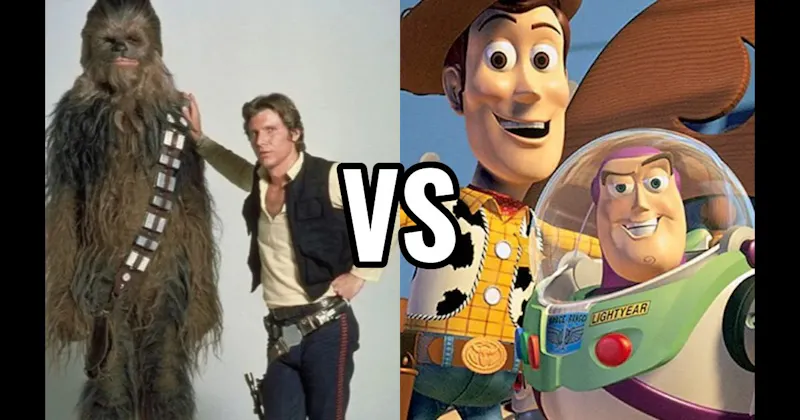 Han Solo & Chewbacca (Star Wars) vs. Woody & Buzz Lightyear (Toy Story)