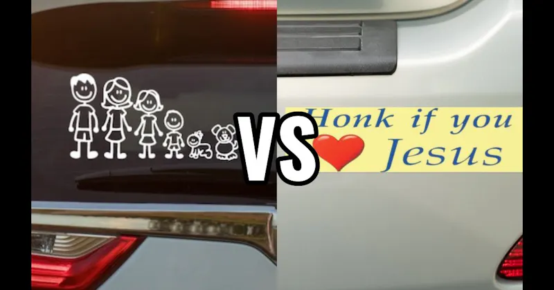 Honk If You Love Jesus vs. Stick Figure Family