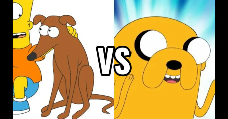 Jake the Dog (Adventure Time) vs. Santa's Little Helper (The Simpsons)