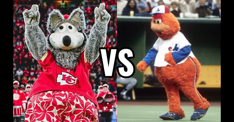 KC Wolf (Kansas City Chiefs) vs. Youppi! (Montreal Canadiens / Expos)
