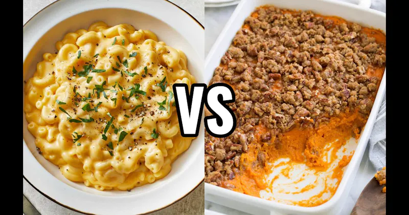 Macaroni and Cheese vs. Sweet Potato Casserole
