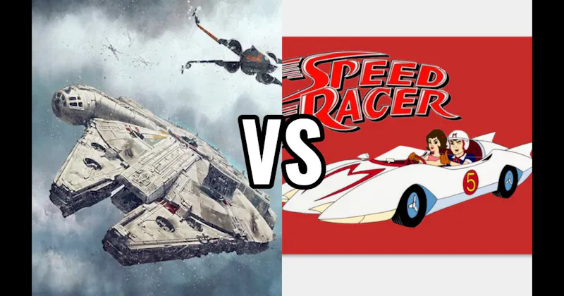 Mach 5 (Speed Racer) vs. Millennium Falcon (Star Wars)