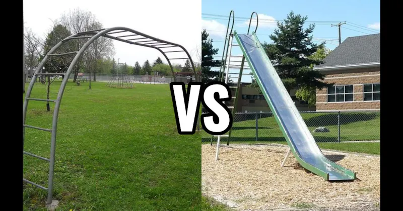Metal Slide vs. Monkey Bars