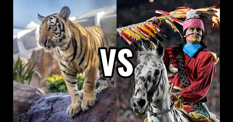 Mike the Tiger (LSU Tigers) vs. Osceola & Renegade (Florida State Seminoles)