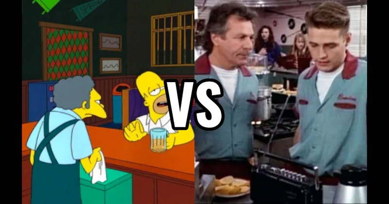 Moe’s Tavern (The Simpsons) vs. The Peach Pit (Beverly Hills 90210)