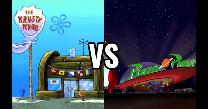 Pizza Planet (Toy Story) vs. The Krusty Krab (SpongeBob SquarePants)