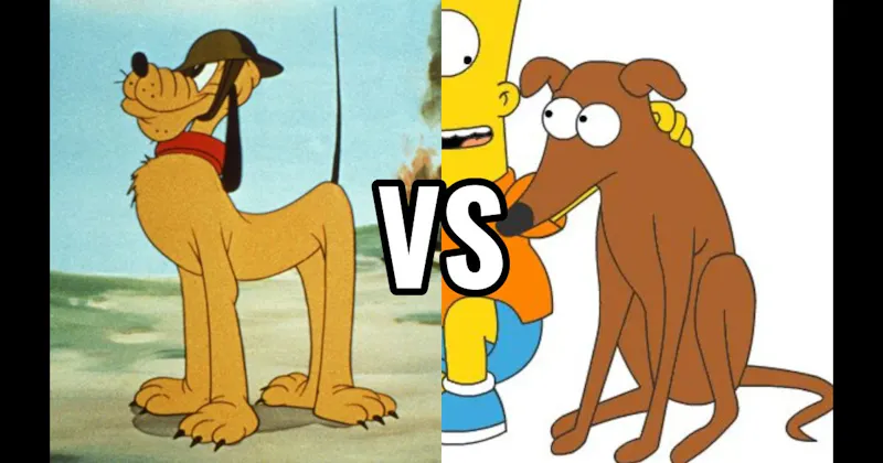 Pluto (Disney) vs. Santa's Little Helper (The Simpsons)