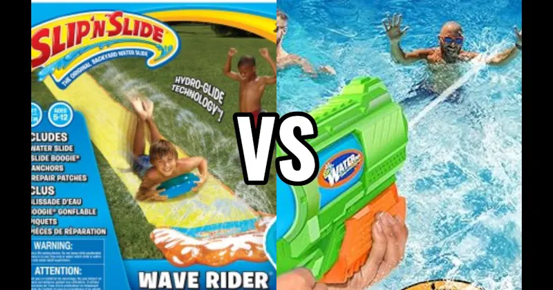 Slip ’N Slide vs. Water Gun / Super Soaker Fight