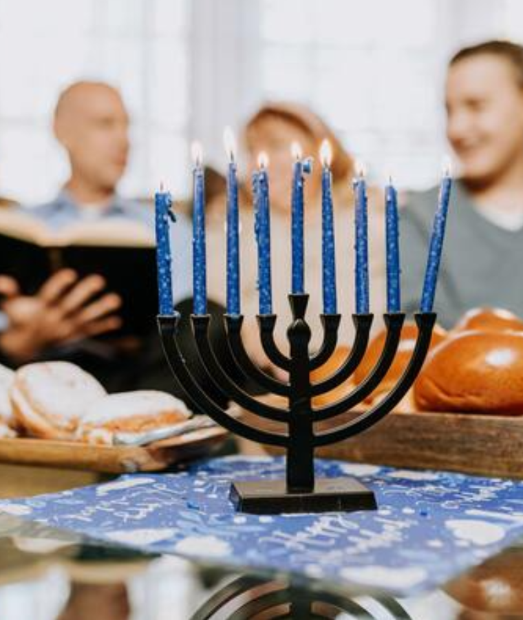 Lighting the Menorah